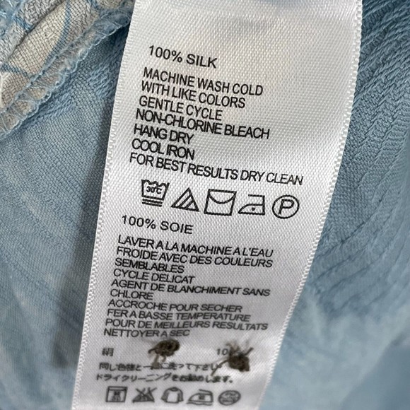 Tommy Bahama Mens XXL Blue Floral 100% Silk Hawaiian Shirt Short Sleeve Tropical - Picture 7 of 9